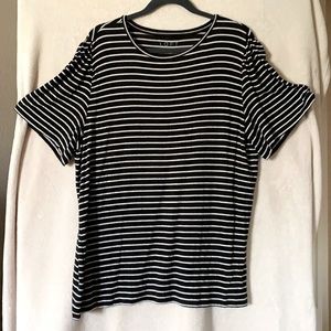 LOFT Black and White striped tee Size XL